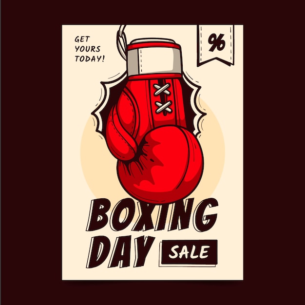 Free Vector hand drawn boxing day sale vertical poster template