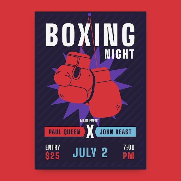 Hand drawn boxing poster design