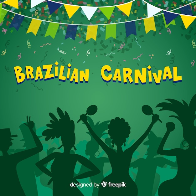 Hand drawn brazilian carnival background