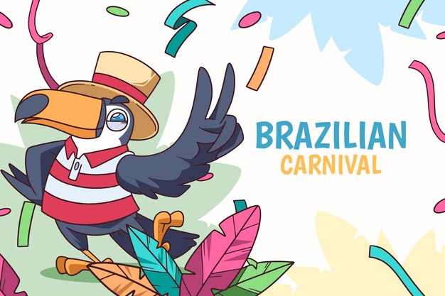 Hand drawn brazilian carnival background