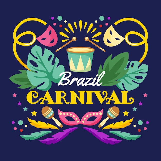 Hand drawn brazilian carnival illustration