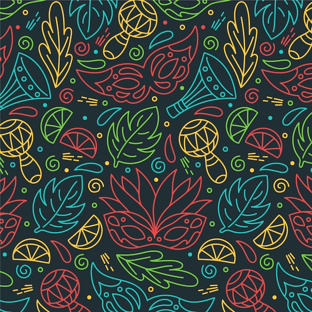 Free Vector hand drawn brazilian carnival pattern