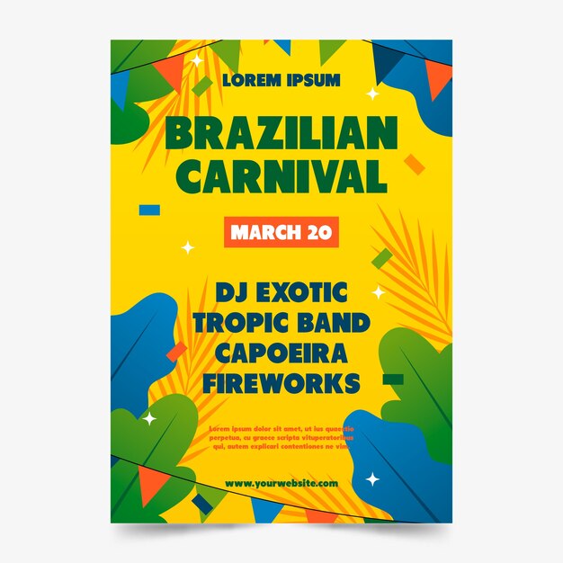 Hand-drawn brazilian carnival poster