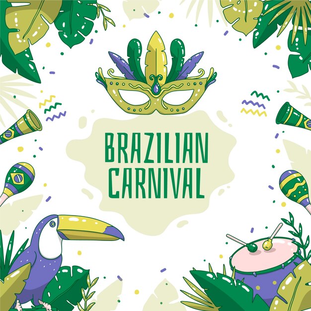 Hand-drawn brazilian carnival theme