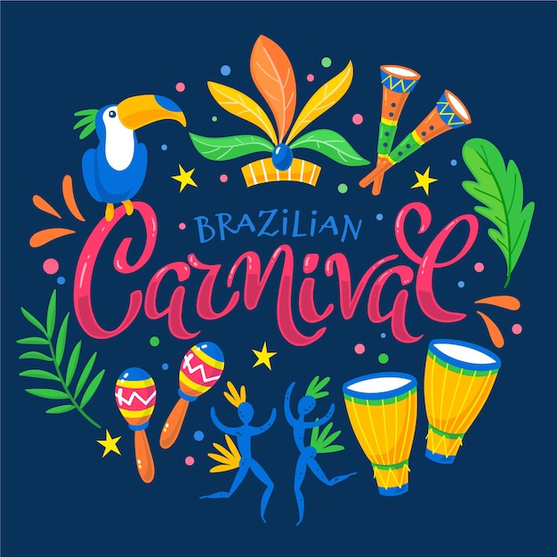 Hand-drawn brazilian carnival theme