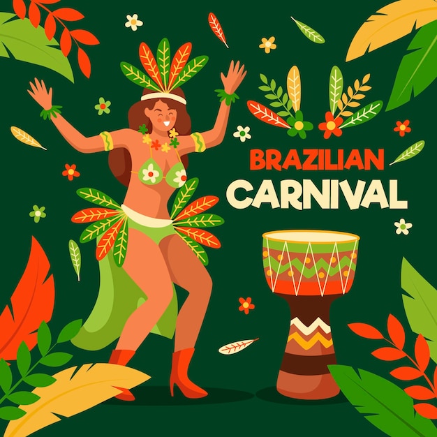 Free Vector hand drawn brazilian carnival