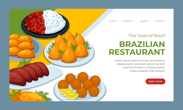 Hand drawn brazilian restaurant landing page