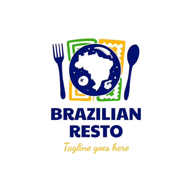 Free Vector hand drawn brazilian restaurant logo