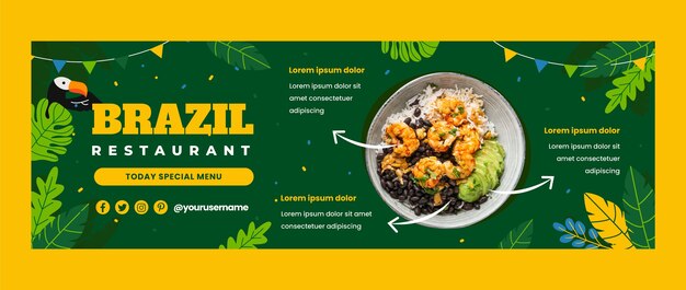 Hand drawn brazilian restaurant twitter header