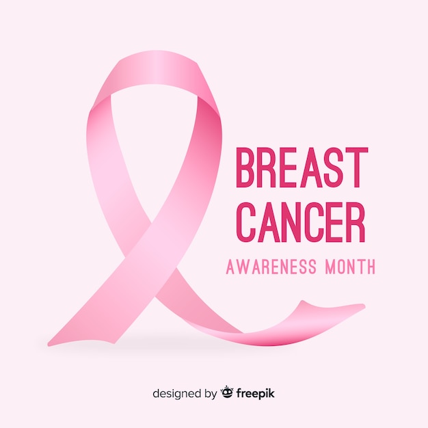 Free vector hand drawn breast cancer awareness with ribbon