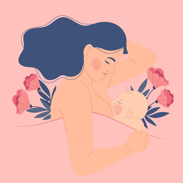 Hand drawn breastmilk illustration