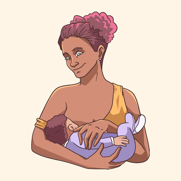 Hand drawn breastmilk illustration