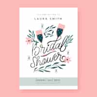 Free vector hand drawn bridal shower invitation