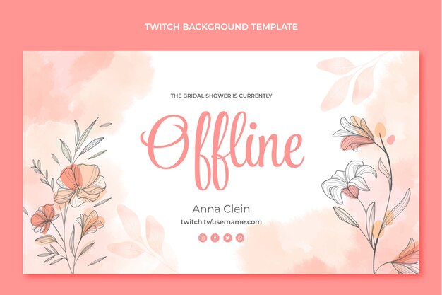 Hand drawn bridal shower twitch background