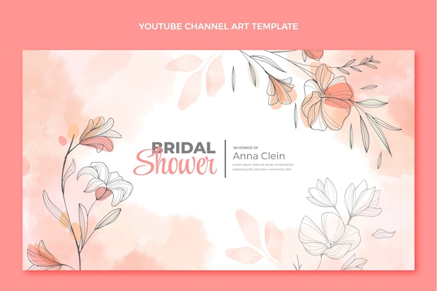 Hand drawn bridal shower youtube channel art