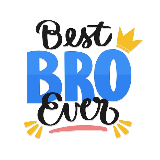 Free Vector hand drawn bro lettering  design