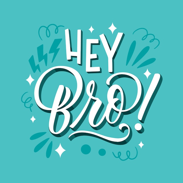 Hand drawn bro lettering design