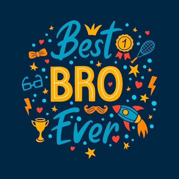 Free Vector hand drawn bro lettering