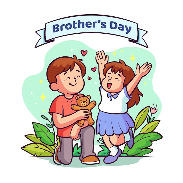 Hand drawn brothers day illustration