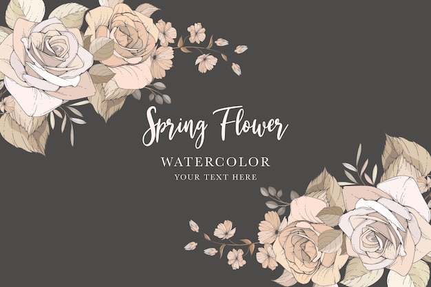 hand drawn brown floral background design