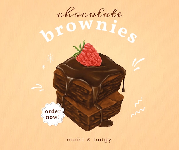 Free Vector hand drawn brownies social template