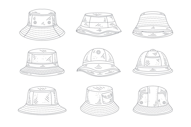 Hand drawn bucket hat illustration