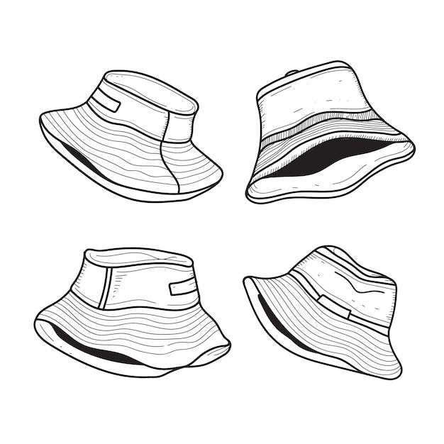 Hand drawn bucket  hat illustration