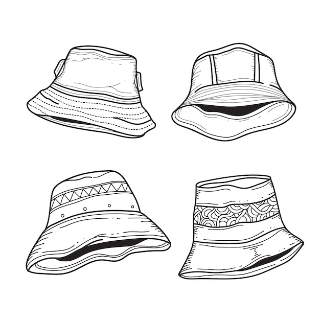 Hand drawn bucket  hat illustration