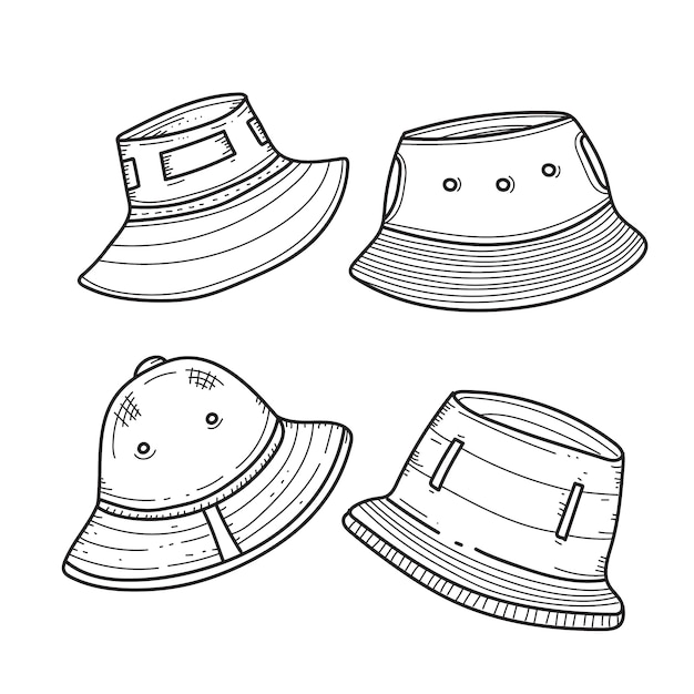 Hand drawn bucket  hat illustration