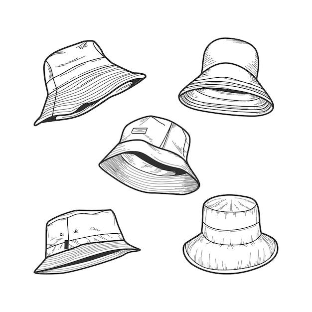 Hand drawn bucket hat illustration