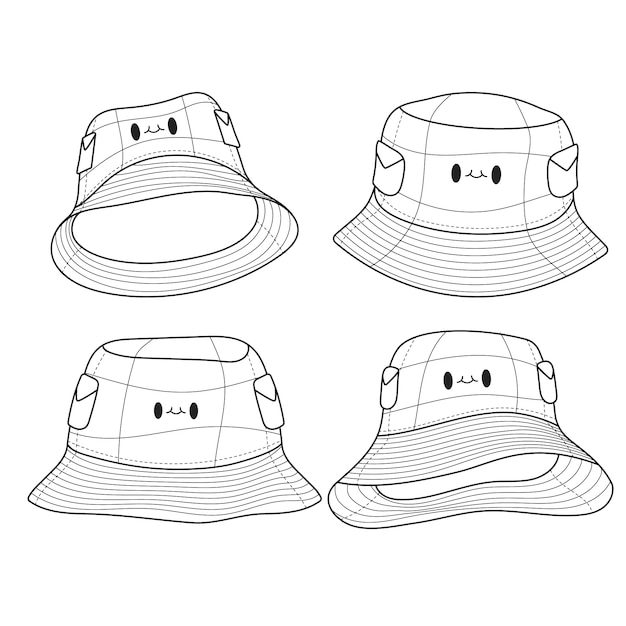 Hand drawn bucket hat illustration