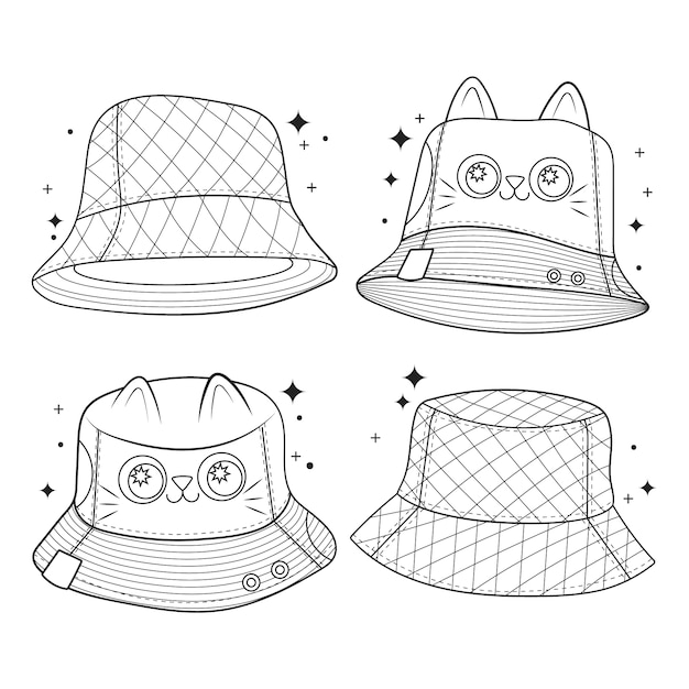 Free Vector hand drawn bucket hat illustration