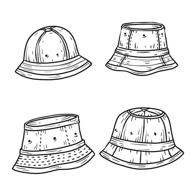 Hand drawn bucket  hat illustration