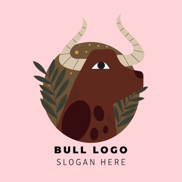 Free vector hand drawn bull logo template