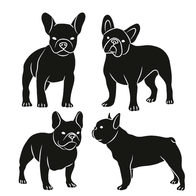 Free vector hand drawn bulldog silhouette