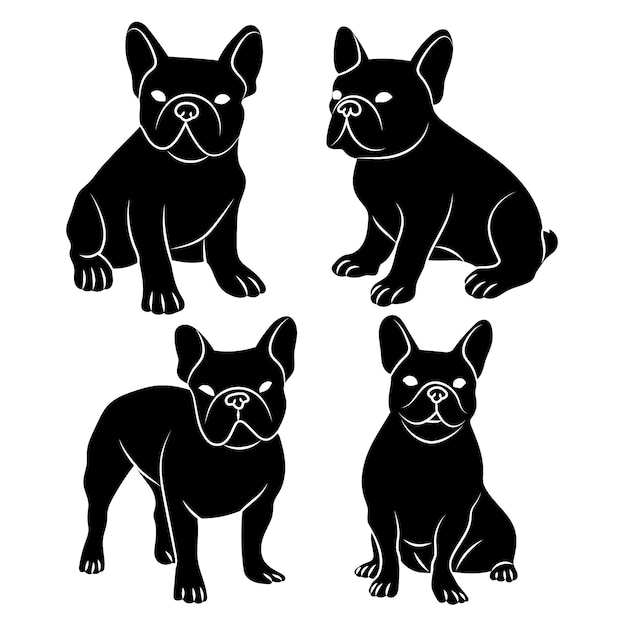 Free Vector hand drawn bulldog silhouette