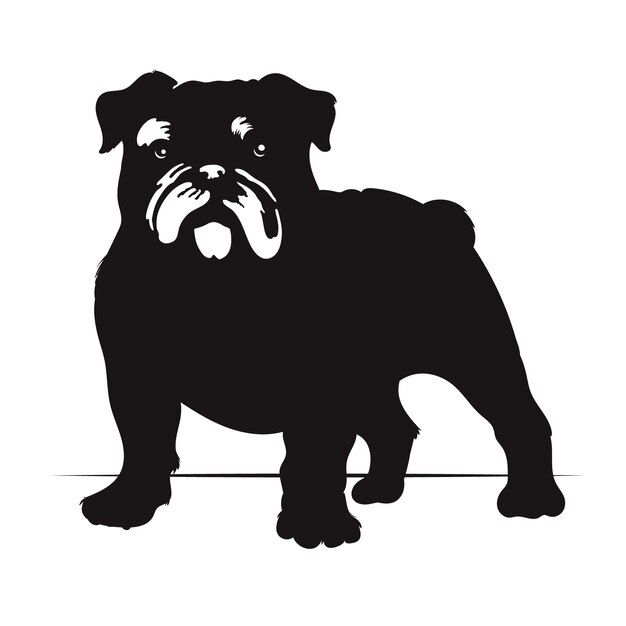 Hand drawn bulldog silhouette