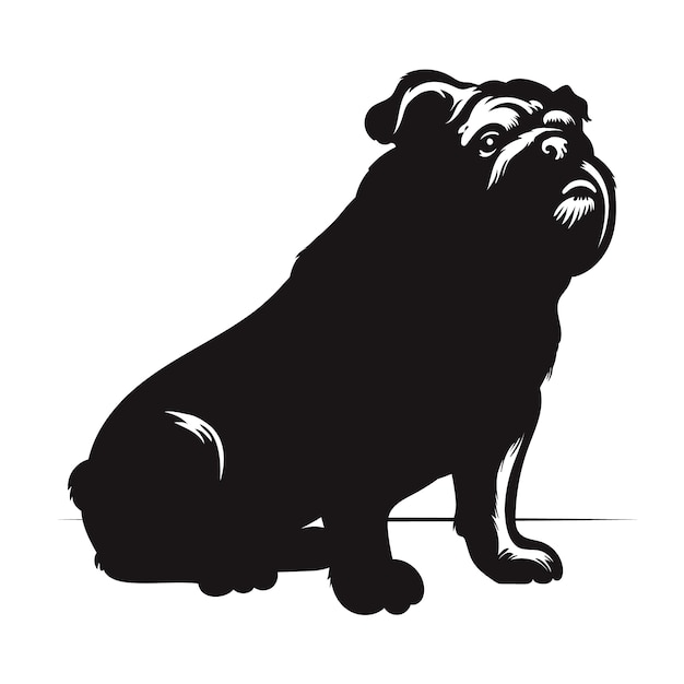 Free Vector hand drawn bulldog silhouette