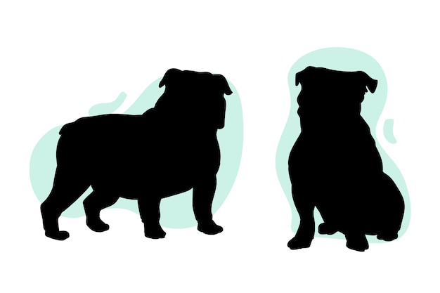 Free Vector hand drawn bulldog silhouette