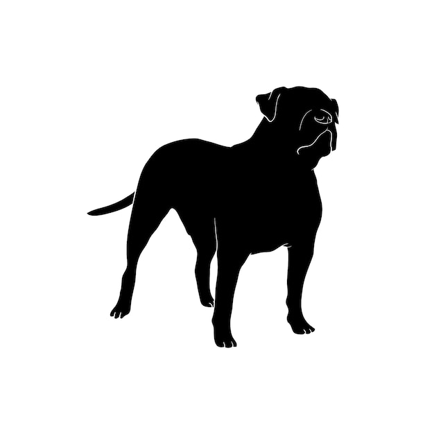 Free Vector hand drawn bulldog silhouette