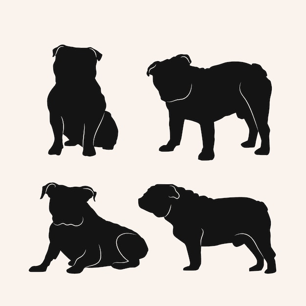 Free vector hand drawn bulldog silhouette