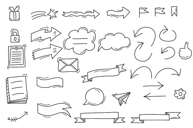 Hand drawn bullet journal elements