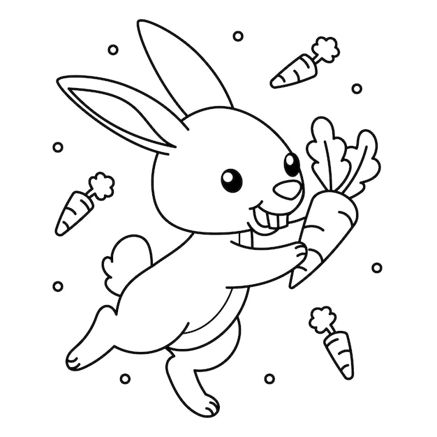 Free Vector hand drawn bunny outline illustration