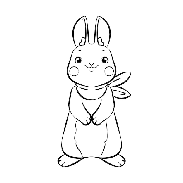 Free Vector hand drawn bunny outline illustration