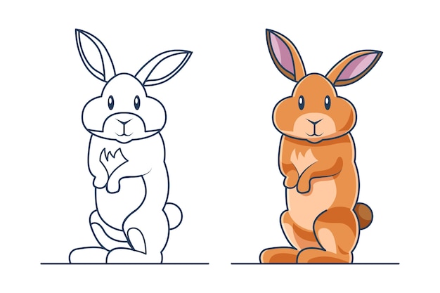 Free vector hand drawn bunny outline illustration