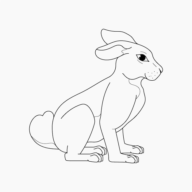 Free Vector hand drawn bunny outline illustration