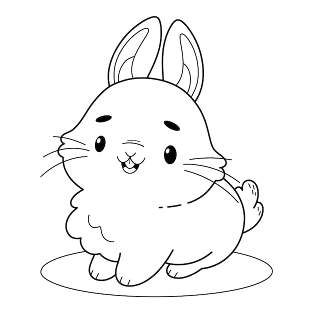 Hand drawn bunny outline illustration