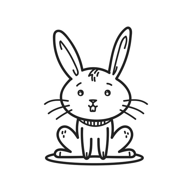 Hand drawn bunny outline