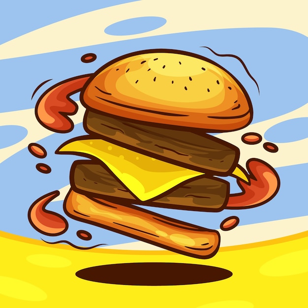 Free vector hand drawn burger illustration