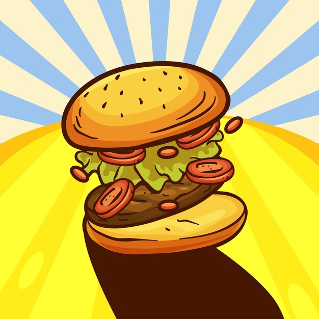 Hand drawn burger illustration